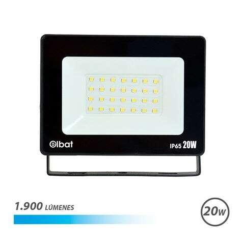 Faretto LED Elbat 20W - Potenza 20W - Lumen 1900 - 6.500K Luce Fredda - 30.000 - 50.000 Grandezza naturale - Angolo 120 - Prote