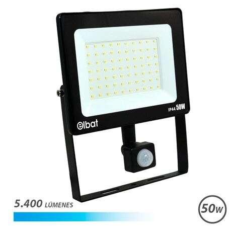 Faretto LED Elbat 50W - Potenza 50W - Lumen 5400 - Sensore di movimento - Luce flash 6.500K - 30.000 - 50.000 ore di vita - Ang