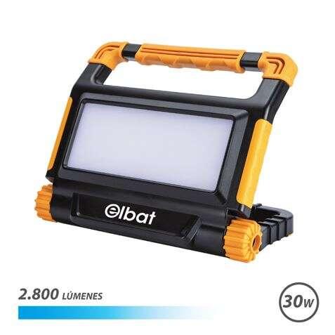 Faretto Ricaricabile Elbat 30W - Luce Fredda 6000K - 2800 Lumen - Batteria 37V / 8000Mah - Ricaricabile con Cavo USB - Cavo di