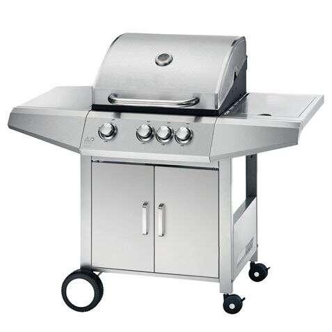 Barbecue a Gas Muvip 4 Fuochi in Acciaio Inox - Struttura in Acciaio Inox - 3 Bruciatori Centrali 1 Fornello Laterale - 2 Grig