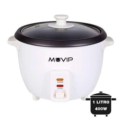 Cuociriso Muvip - Capacit 1 Litro - Potenza 400W - Sistema di Cottura e Riscaldamento - Contenitore Interno Antiaderente - Cop