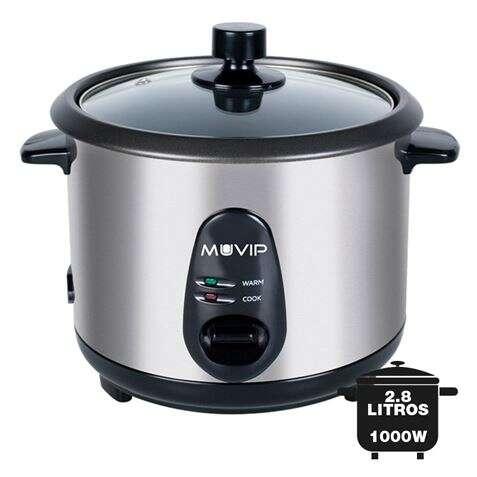 Cuociriso Muvip - Capacit 28 Litri - Potenza 1000W - Corpo in Acciaio Inox - Contenitore Antiaderente - Coperchio in Vetro - A