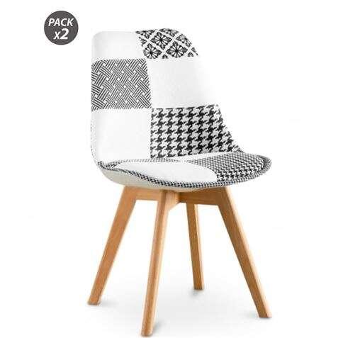 Muvip Pack 2 Sedie Design D400 - Tessuto Patchwork