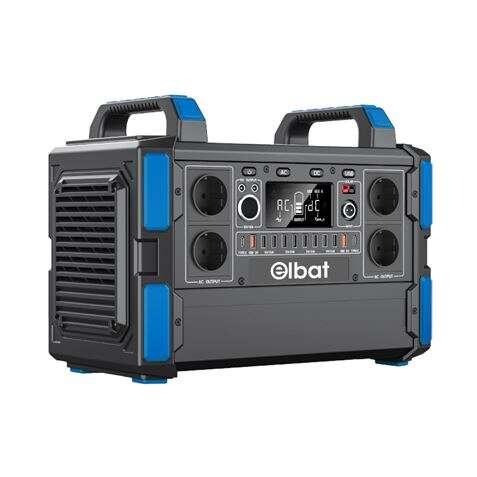 Generatore di corrente portatile Elbat - 1000 W - Batteria al litio 327.600 mAh - Funzione BMS - Ricarica con pannello solare -