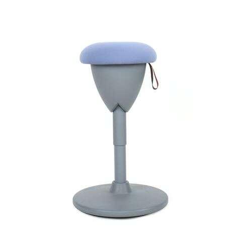 Sgabello Multiuso Cromad Design - Seduta con Altezza Regolabile - Girevole a 360 - Tessuto Impermeabile - Colore Azzurro/Grigio