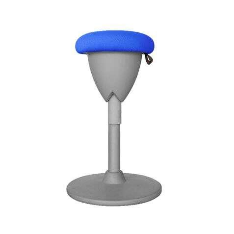 Sgabello Multiuso Cromad Design - Seduta con Altezza Regolabile - Girevole a 360 - Tessuto Impermeabile - Colore Blu/Grigio
