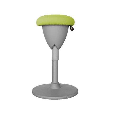 Sgabello Multiuso Cromad Design - Seduta con Altezza Regolabile - Girevole a 360 - Tessuto Impermeabile - Colore Verde/Grigio