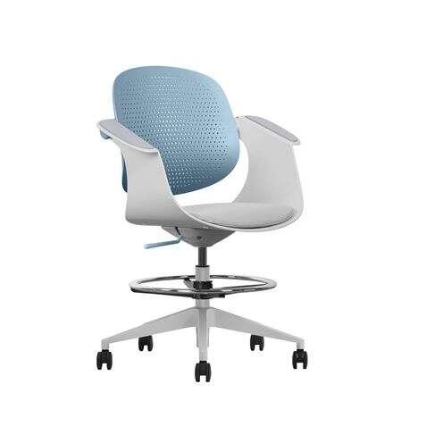 Sedia/Sgabello da ufficio ergonomico Cromad Top Work - Altezza regolabile fino a 078 m - Schienale inclinabile - Anello poggiap
