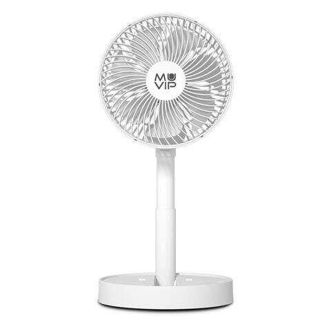 Ventilatore da Tavolo Pieghevole Portatile Muvip 65W Diametro 19cm - 4 Velocit - Angolo Regolabile fino a 90 - Autonomia fino