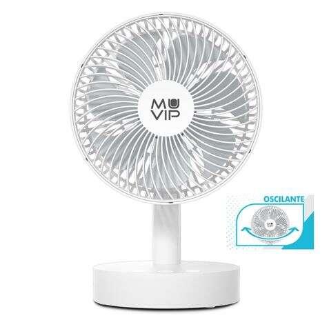 Ventilatore Oscillante Portatile da Tavolo Muvip 12W Diametro 19cm - 4 Velocit - Oscillazione fino a 70 - Angolo Regolabile fi