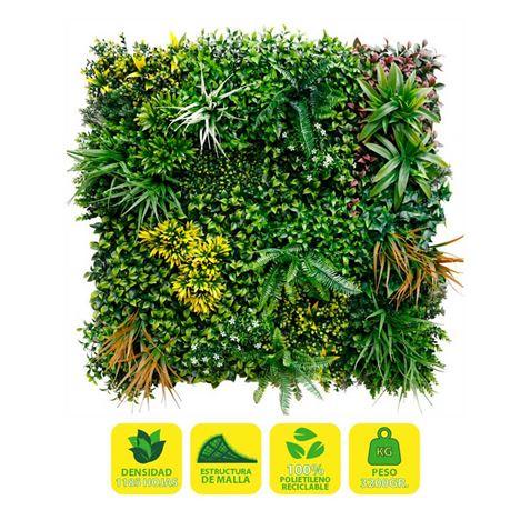 Giardino Verticale Sungarden 100x100cm Serie Petalario - Decorazione artificiale per terrazzi balconi pareti soffitti colonne