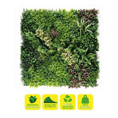 Giardino Verticale Sungarden 100x100cm Serie Floron - Decorazione Artificiale per Terrazzi Balconi Pareti e Altro