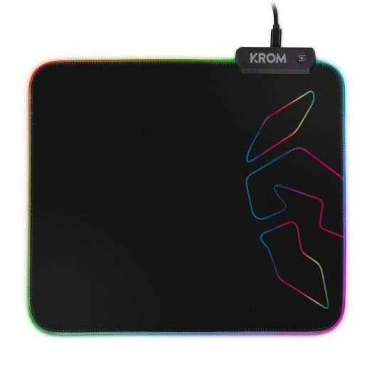 Robbry da gioco Krom Knout RGB - illuminazione RGB - Surface Microfibra - Base in gomma - 32x27x0.3 cm - colore nero