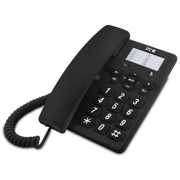Telefono Fisso Originale SPC Tasti Extra Large - Diversi Livelli di Suoneria - 3 Memorie Dirette - Da Tavolo e da Parete - Colo