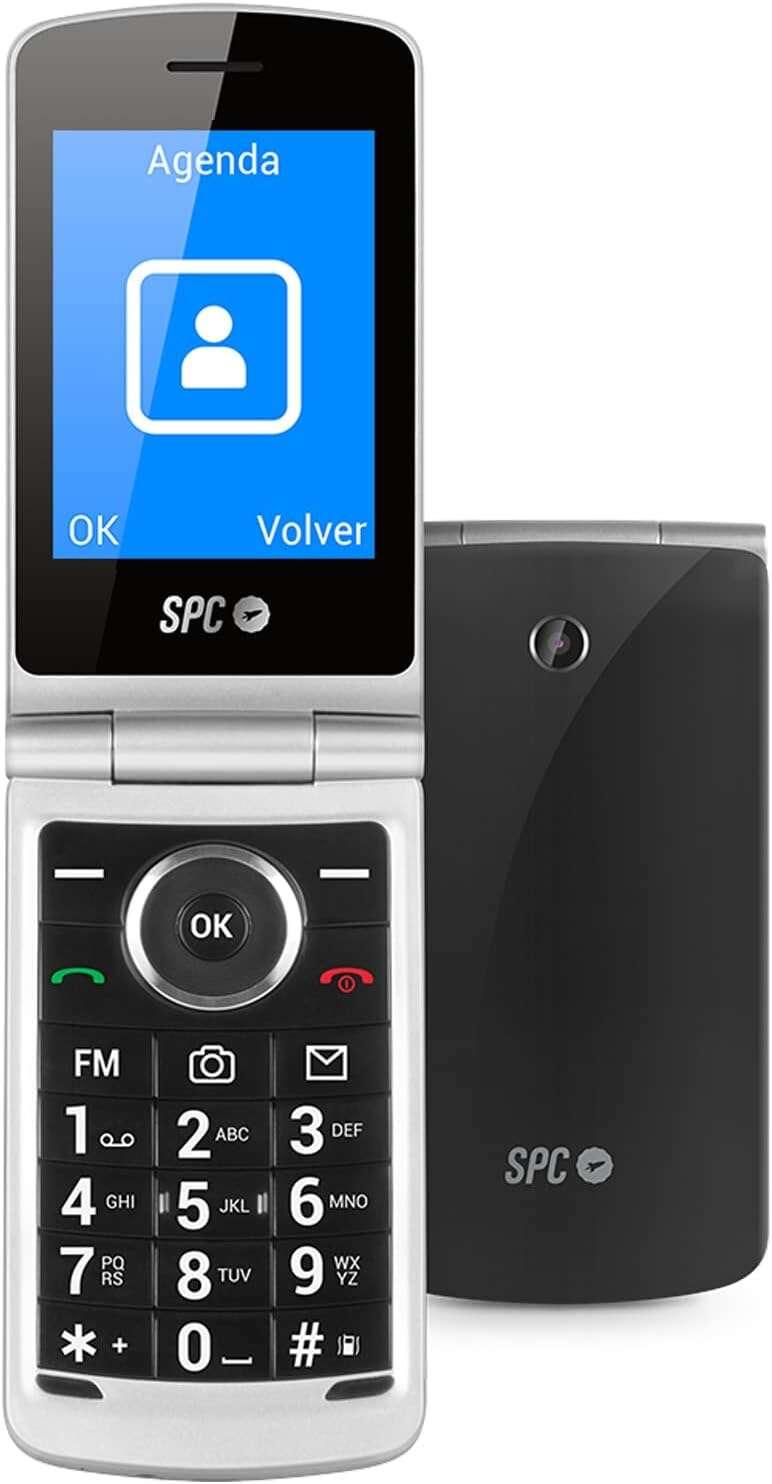 SPC Telefono Mobile Minimalista con Tapa - 19mm de Espesor - Pantalla XL y Teclado Retroiluminado - Volume Extra Alto - Accesos