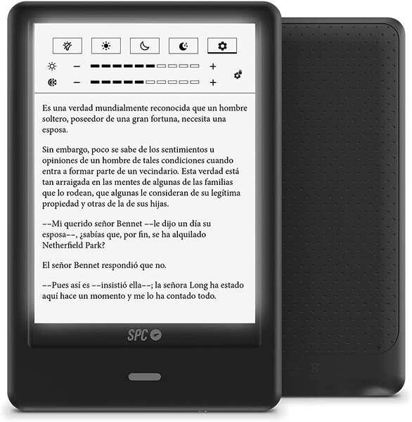 SPC Dickens Light Pro Ebook - Pantalla Tactil 6" Retroiluminada - Lectura Como en Papel sin Brillo - Diseo Fino y Ligero - Fund