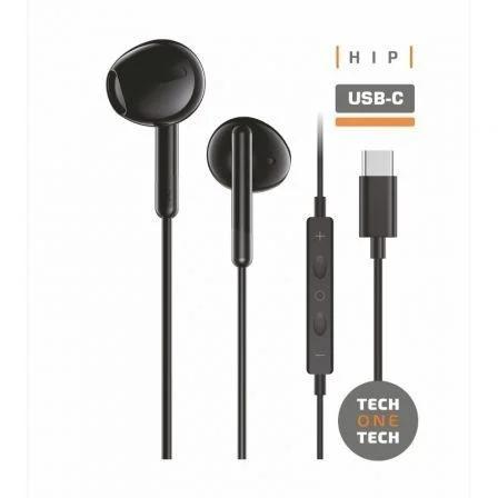 TechOneTech ear Tech Hip Cuffie intrauricolari USB-C - Microfono integrato - Assistente vocale - Cavo da 120 m
