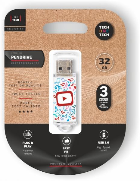 Chiavetta USB TechOneTech Be Super Video Dream da 32 GB Caratteristiche -Capacità 32 GB -Appendibile sì -Cordino no -Material