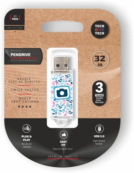 Chiavetta USB TechOneTech Be Super Photo Dream da 32 GB Caratteristiche -Capacità 32 GB -Appendibile sì -Cordino no -Material