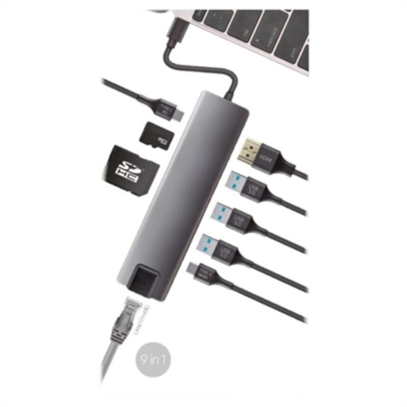 CoolBox COO-DOCK-01 replicatore di porte e docking station per notebook Cablato USB 3.2 Gen 1 (3.1 Gen 1) Type-C Grigio