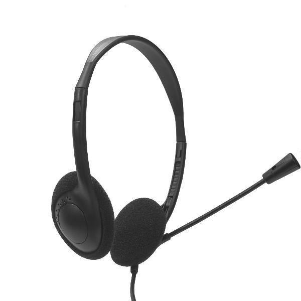 Cuffie USB Nilox con microfono - microfono flessibile - fascia regolabile - Controlli del cavo - Cavo da 1,80 m - colore nero