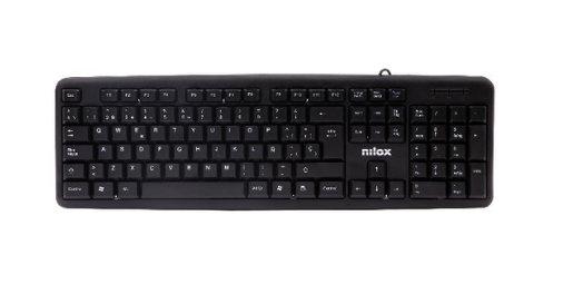 Nilox USB Tastiera - 105 tasti - regolabile in altezza - cavo 1,50 m - colore nero
