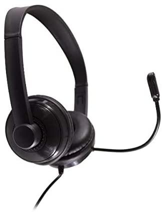 Cuffie USB Nilox con microfono - microfono flessibile - fascia regolabile - Controlli del cavo - Cavo da 1,80 m - colore nero