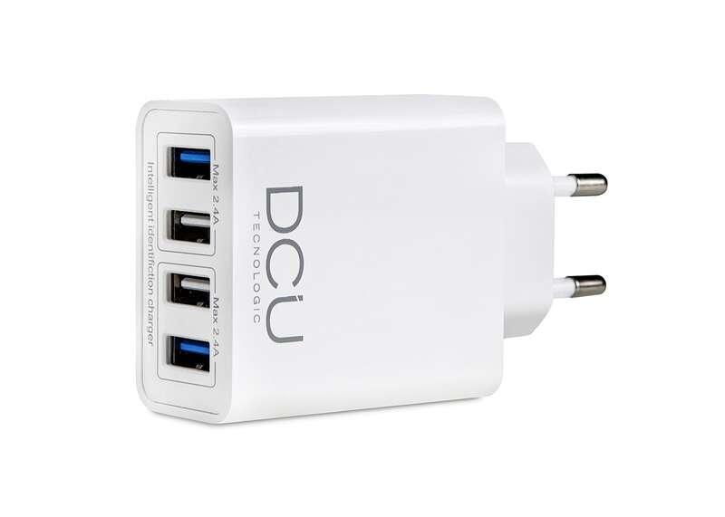 DCU Advance Tecnologic 37300500 Caricabatterie per dispositivi mobili Bianco Auto (INTELLIGENT POWER SUPPLY 5V - 4.8A 2.4 A X 4