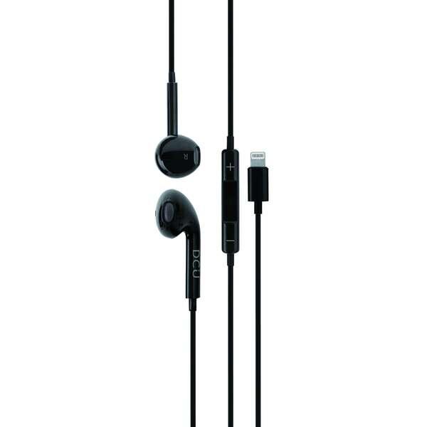 Cuffie stereo DCU Tecnologic con connettore Lightning - Colore nero