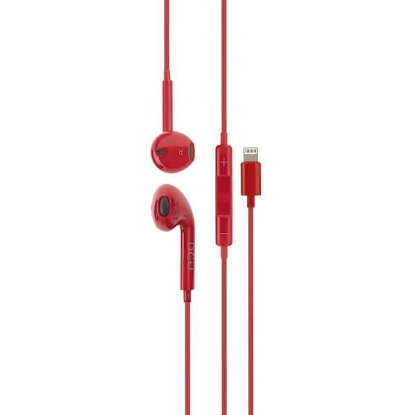 Cuffie stereo DCU Tecnologic con connettore Lightning - Colore rosso
