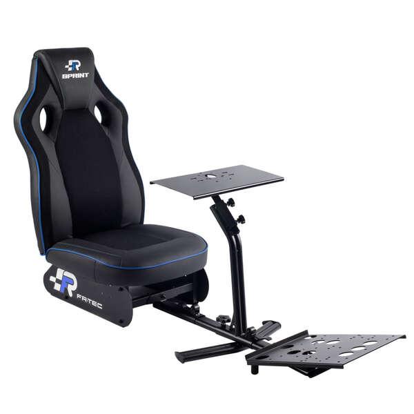 Sedile da corsa FR-TEC Sedile simulatore di sprint - Schienale da 80 cm - Finitura sportiva - Base del volante da 45x22 cm - Ba