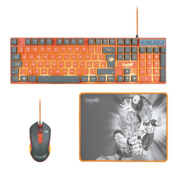 FR-TEC Dragon Ball Super Set tastiera mouse e tappetino per mouse - Tastiera a membrana illuminata - Colori e illuminazione ico