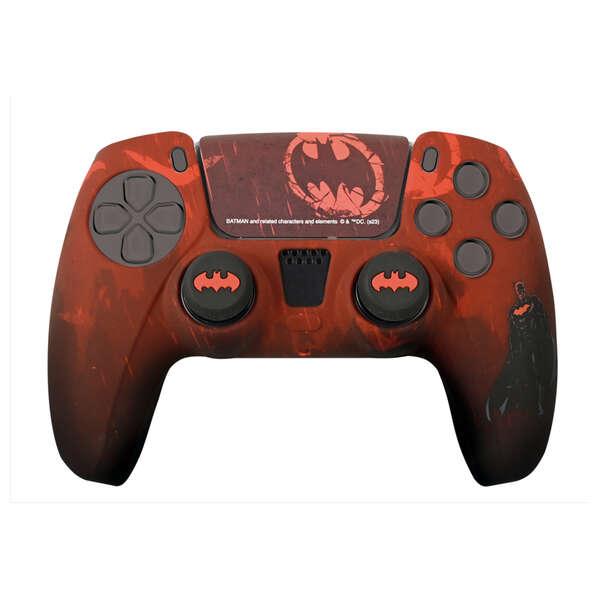 FR-TEC Confezione Ufficiale Batman Custodia in Silicone + Impugnature per Joystick per Dualsense - Design Ispirato ai Fumetti -