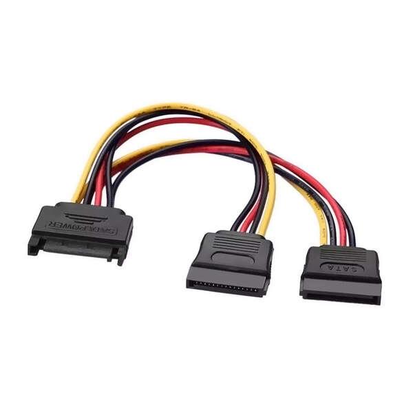 AISENS A131-0353 cavo SATA 02 m SATA a 15 pin 2 x SATA a 15 pin Nero Rosso Giallo
