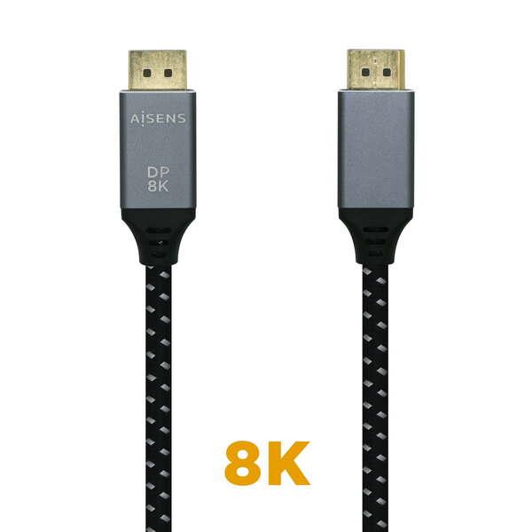 AISENS A149-0437 cavo DisplayPort 2 m Nero Grigio