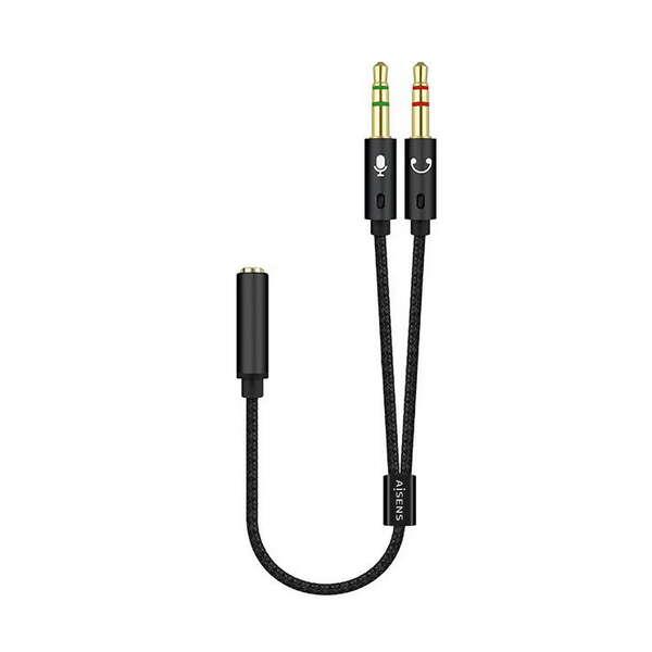 AISENS A128-0418 cavo audio 025 m 2 x 3.5mm 3.5mm Nero