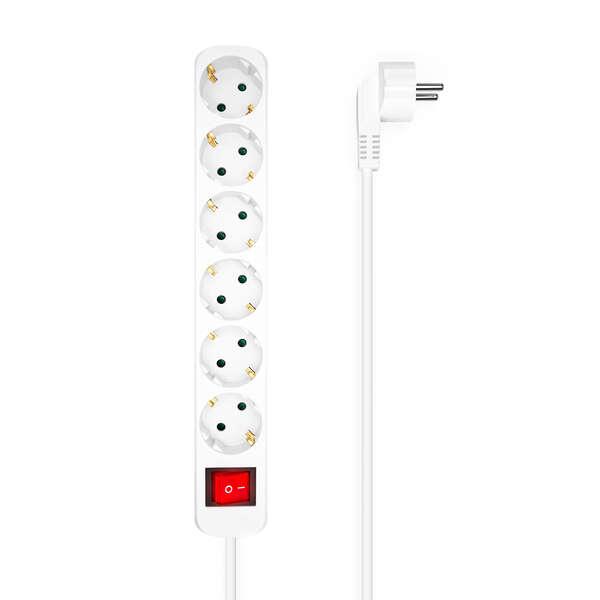 AISENS A154-0535 prolunghe e multiple 14 m 6 presa(e) AC Interno Bianco