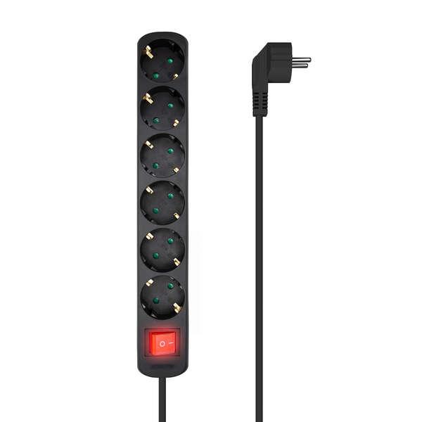 AISENS A154-0536 prolunghe e multiple 1,4 m 6 presa(e) AC Interno Nero