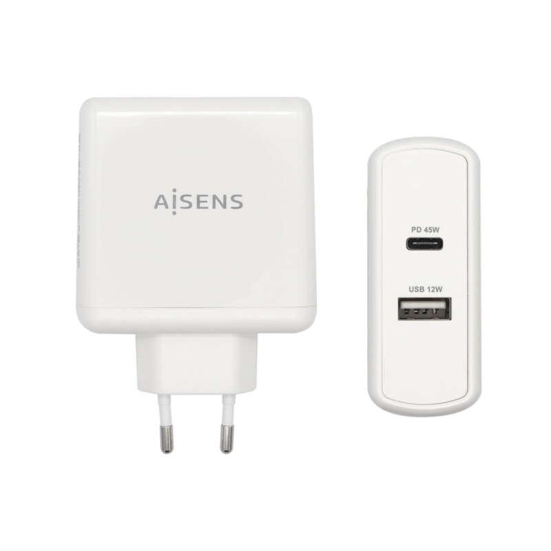 AISENS ASCH-2PD45A-W Caricabatterie per dispositivi mobili GPS Comandi di gaming MP3 MP4 Telefono cellulare Computer portatile