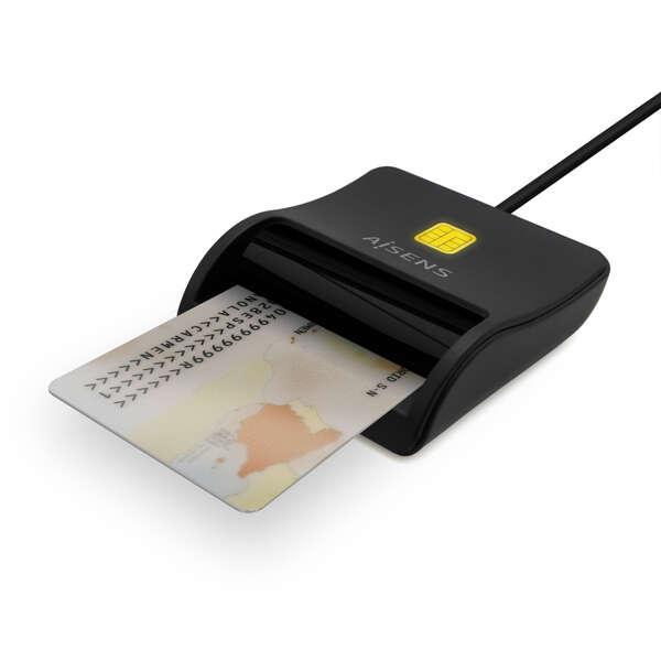 AISENS ASCR-SN03C-BK lettore di controllo di accesso Lettore di controllo accessi USB Nero