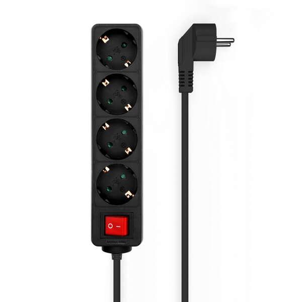 AISENS A154-0650 prolunghe e multiple 14 m 4 presa(e) AC Interno Nero