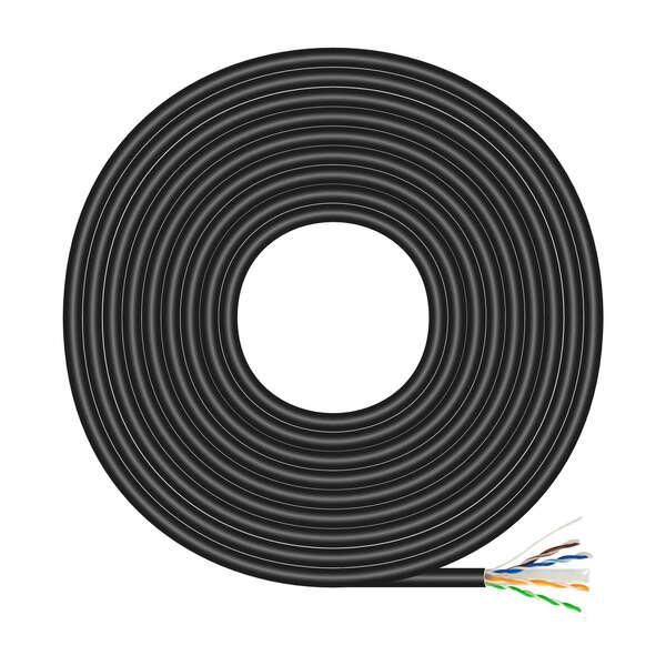 AISENS - A135-0675 - Cavo di rete esterno impermeabile RJ45 Cat.6 UTP rigido Cca AWG23 nero 100 m