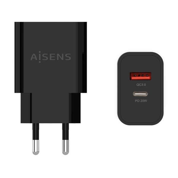 AISENS A110-0682 Caricabatterie per dispositivi mobili Fotocamera Telefono cellulare Computer portatile Smartphone Tablet Nero