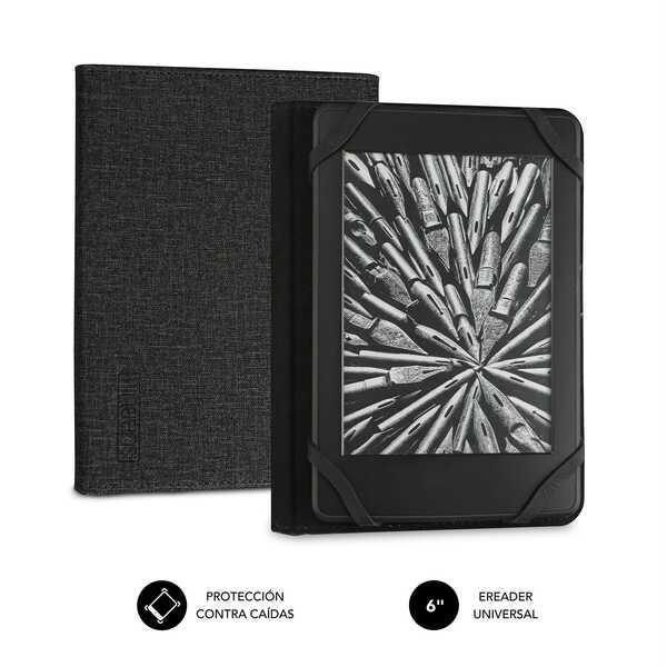 Custodia Subblim per Ereader 6" Resistente - Interno Vellutato - Comoda Piegatura - Chiusura senza Danni - Colore Nero