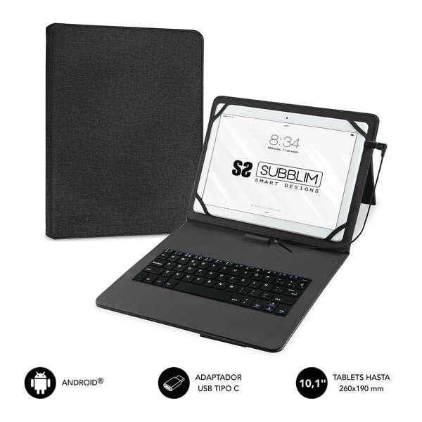 Subblim Keytab Pro USB - Tastiera con custodia universale per tablet - Comodit e flessibilit durante la digitazione - Angolo
