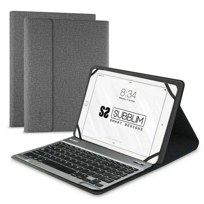 Tastiera Bluetooth rimovibile Subblim - Custodia universale 9-10.1" - Design ultrasottile - Supporto regolabile - Accesso a tut