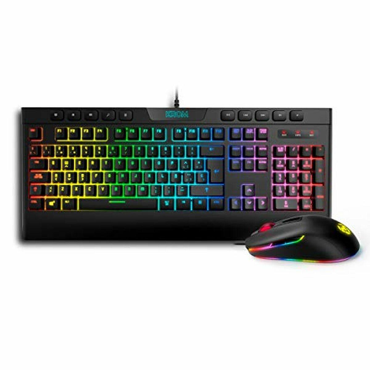 Keybook USB da gioco Krom Kaylos Pack + USB 6400DPI - LIGHTING RGB - colore nero