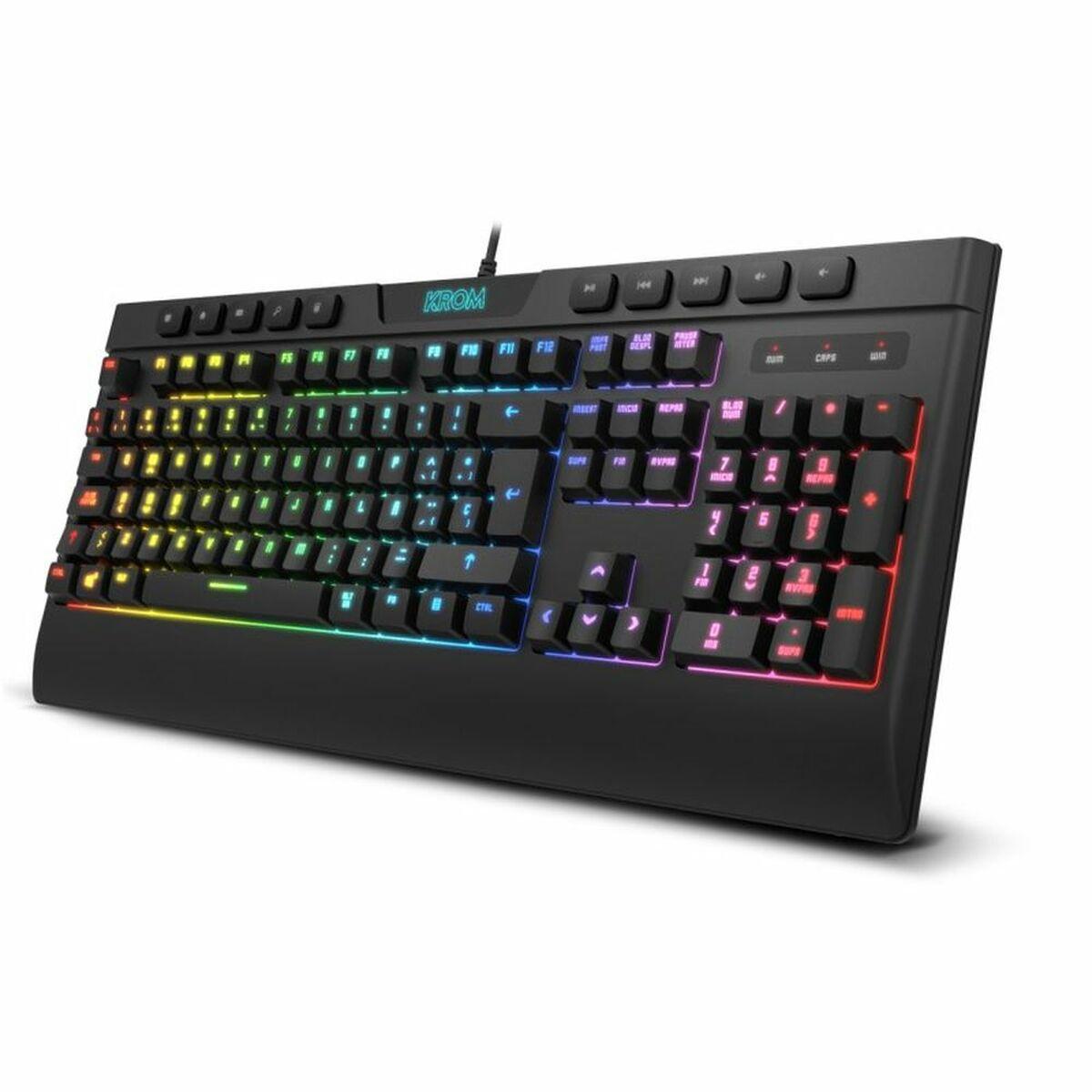 Keybook USB da gioco Krom Kaylos Pack + USB 6400DPI - LIGHTING RGB - colore nero