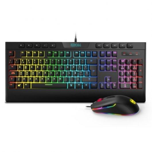 Keybook USB da gioco Krom Kaylos Pack + USB 6400DPI - LIGHTING RGB - colore nero