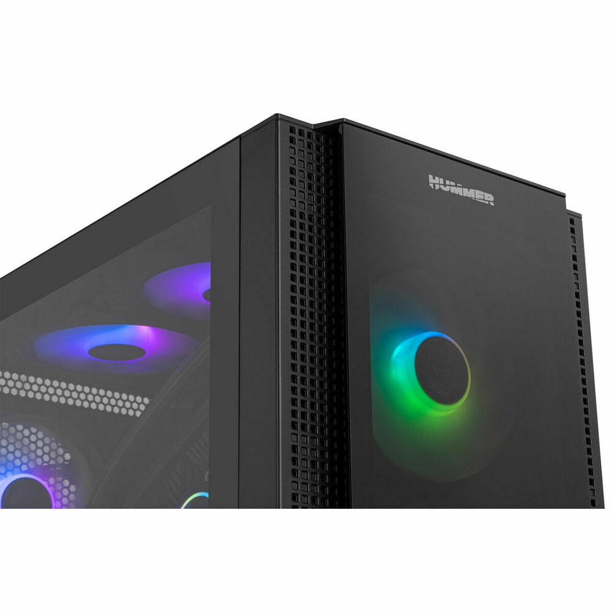 NOX Hummer Horus Case Semiterirre ATX, Micro ATX, Mini ITX, E -ATX - vetro temperato di pannello laterale e anteriore - dimensi